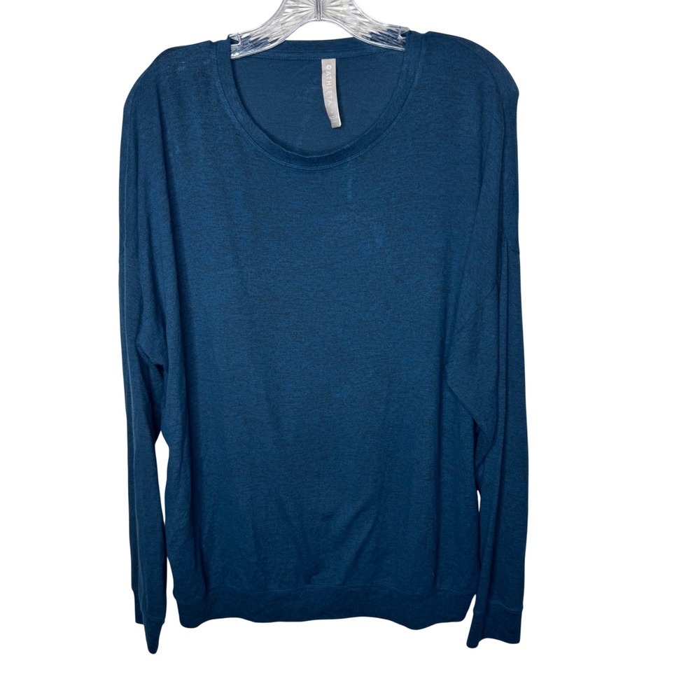 Athleta Teal Long Sleeve Crewneck Pullover Sweatshirt Athleisure Women's M‎